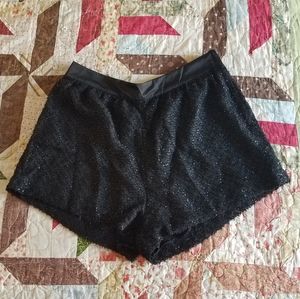 H&M Black Sparkly Hot Shorts Sz 6